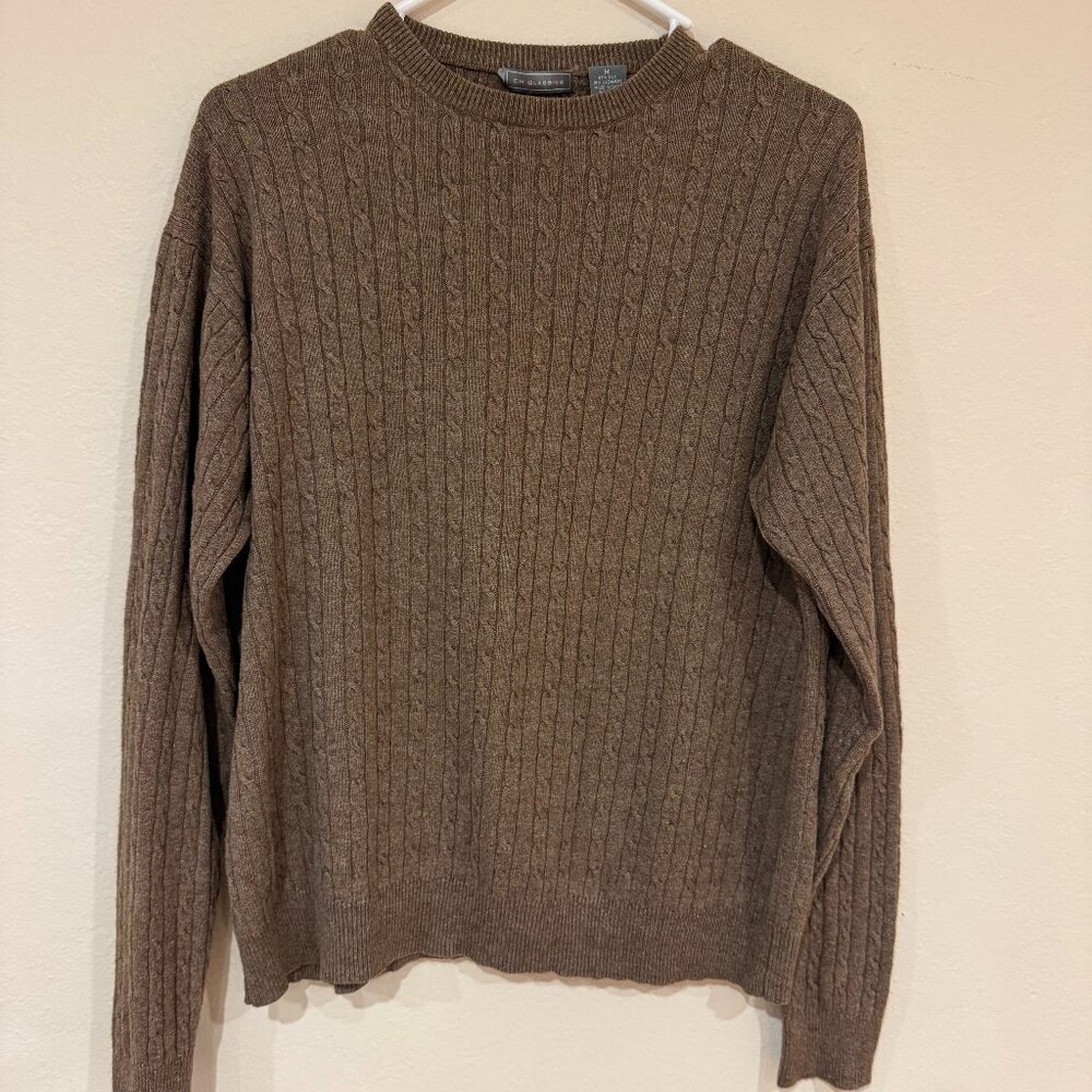 Vintage Cable Knit Tan Sweater Silk/Cashmere | CH Classics | Sz M Women's